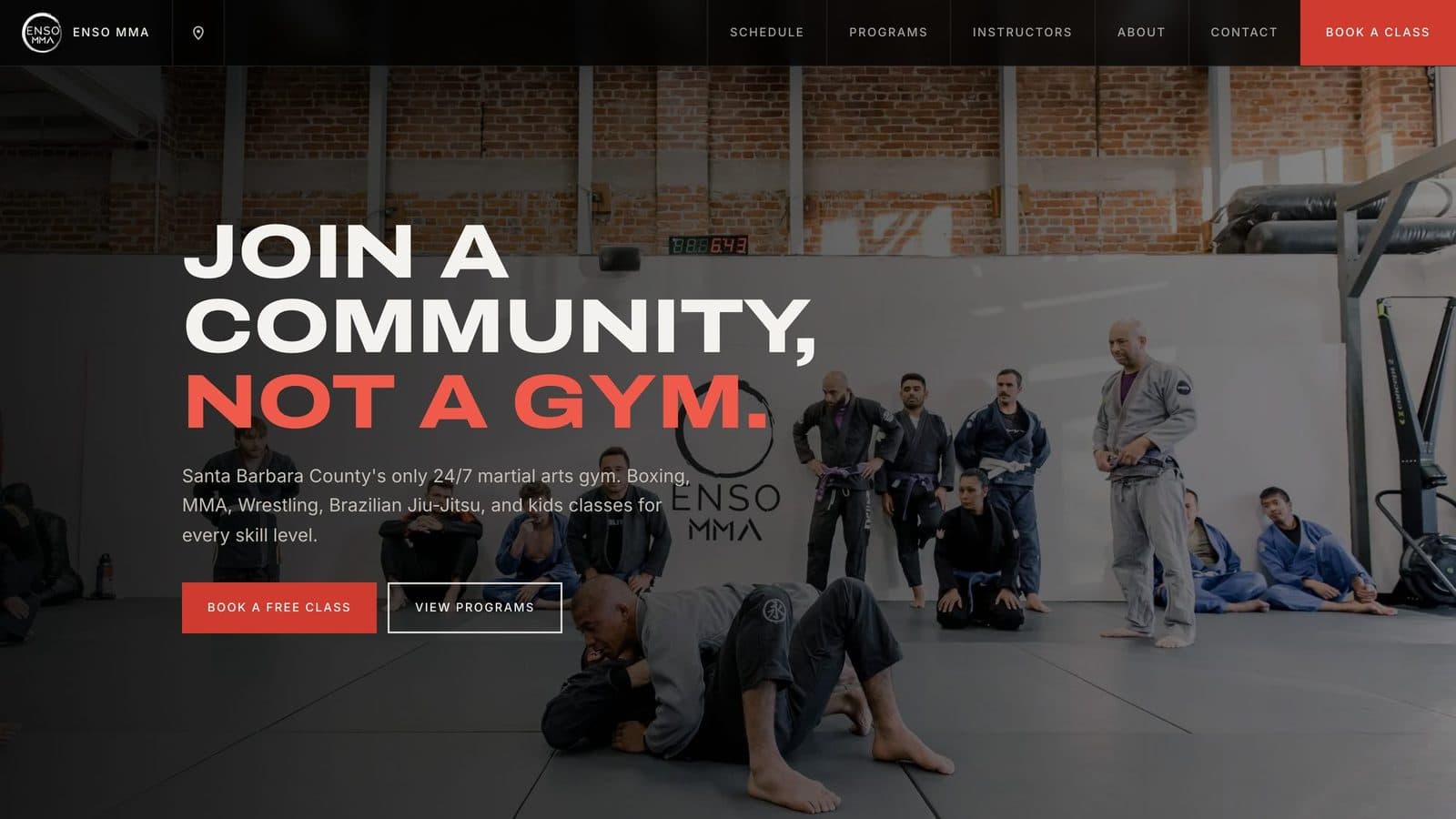 Enso MMA homepage: Join a community, not a gym